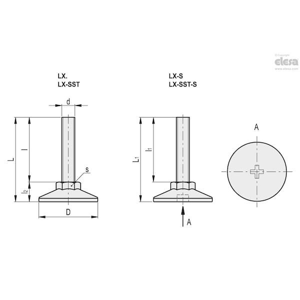 AISI 304 Stainless Steel, LX.25-SW13-SST-M8x32